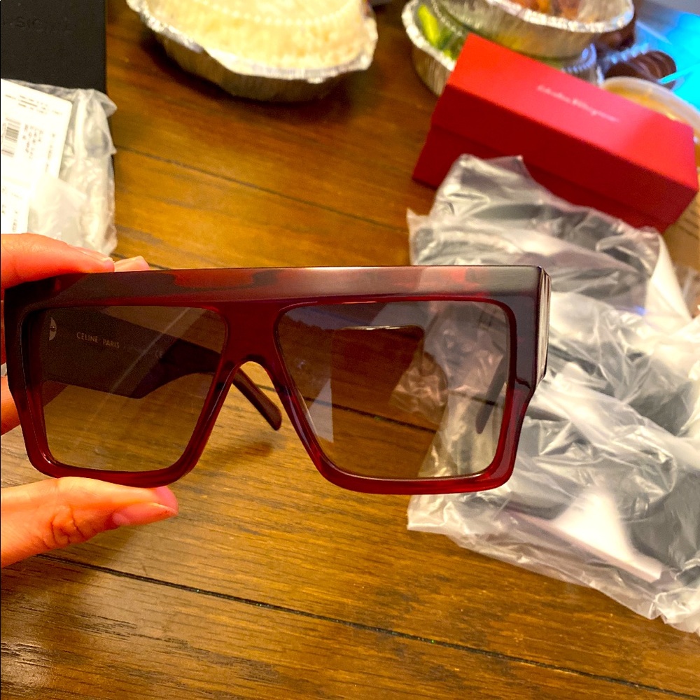 Celine Bordeaux flat top sunglasses - Picture 4 of 10